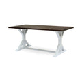 Cassia Farmhouse Dining Table Dark Brown White Acacia Wood