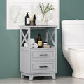 2 Drawer Cabinet - Gray Mdf