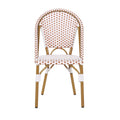 French Bistro Chair Brown White Rattan