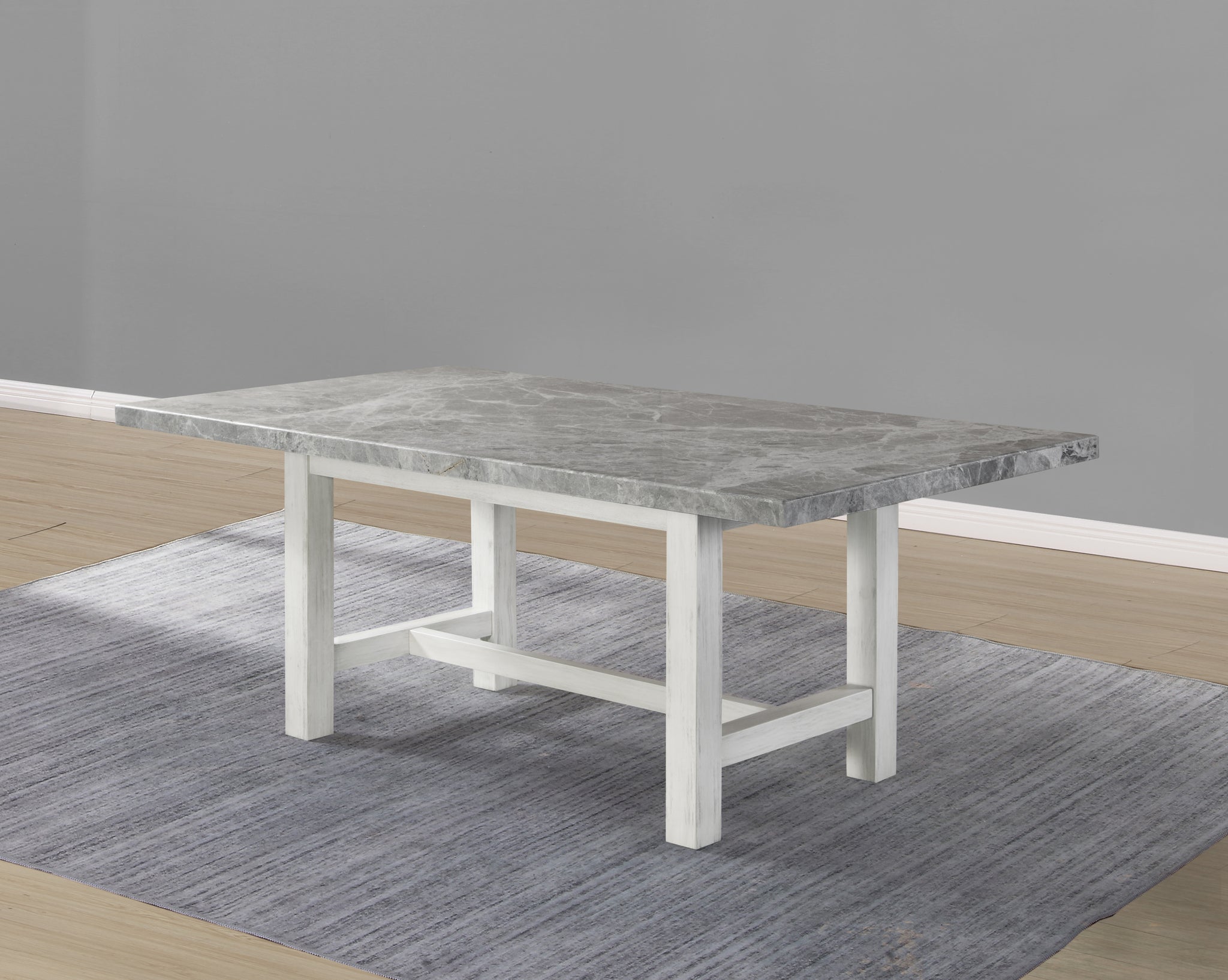 Canova Gray Marble Top Dining White White Marble