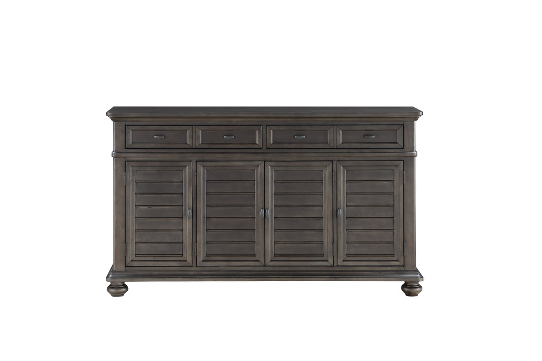 Linnett Server Dark Brown - Dark Brown Wood