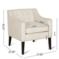 Accent Chair Beige Fabric