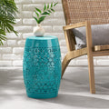 Ruby12 Side Table - Teal Iron