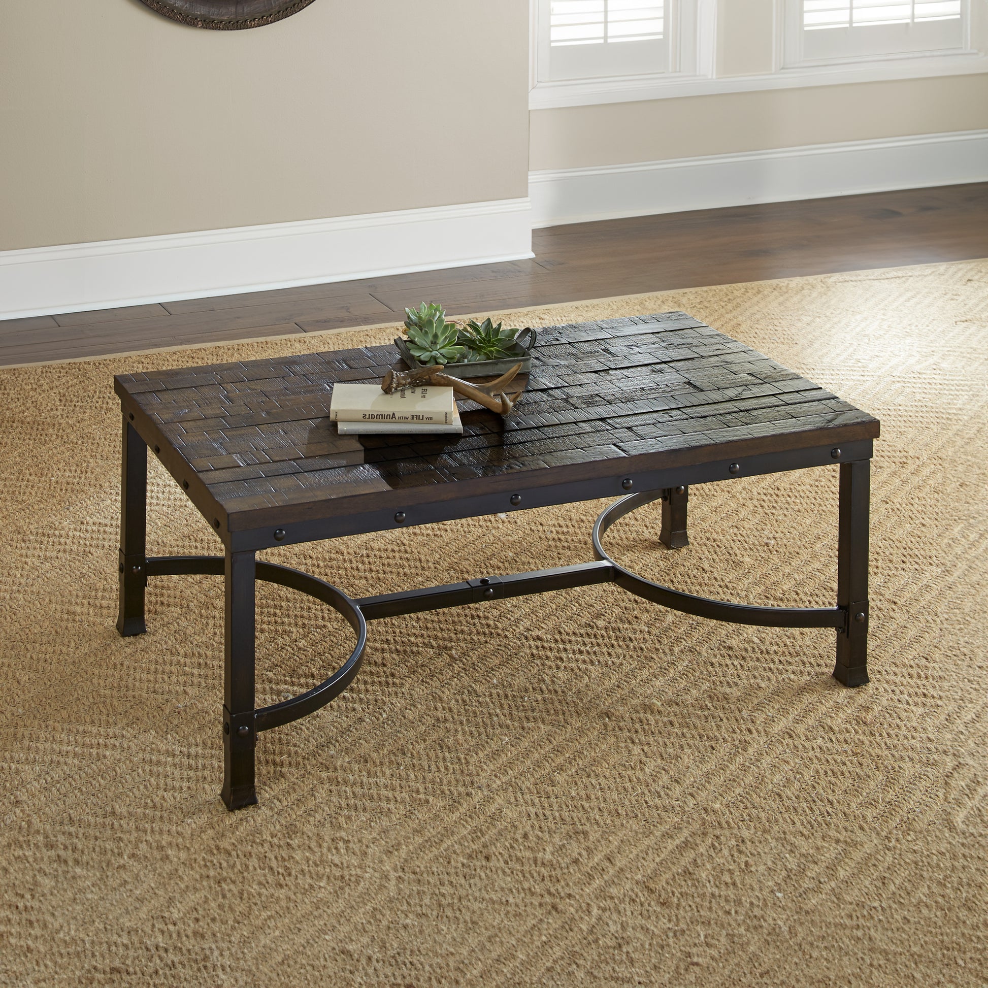 Ambrose Coffee Table Charcoal Grey Solid Wood Mdf