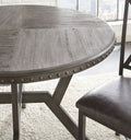 Alamo Round Dining Table Dark Gray Dark Gray Metal