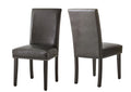 Verano Pu Side Chair Set Of 2 Gray Black Wood