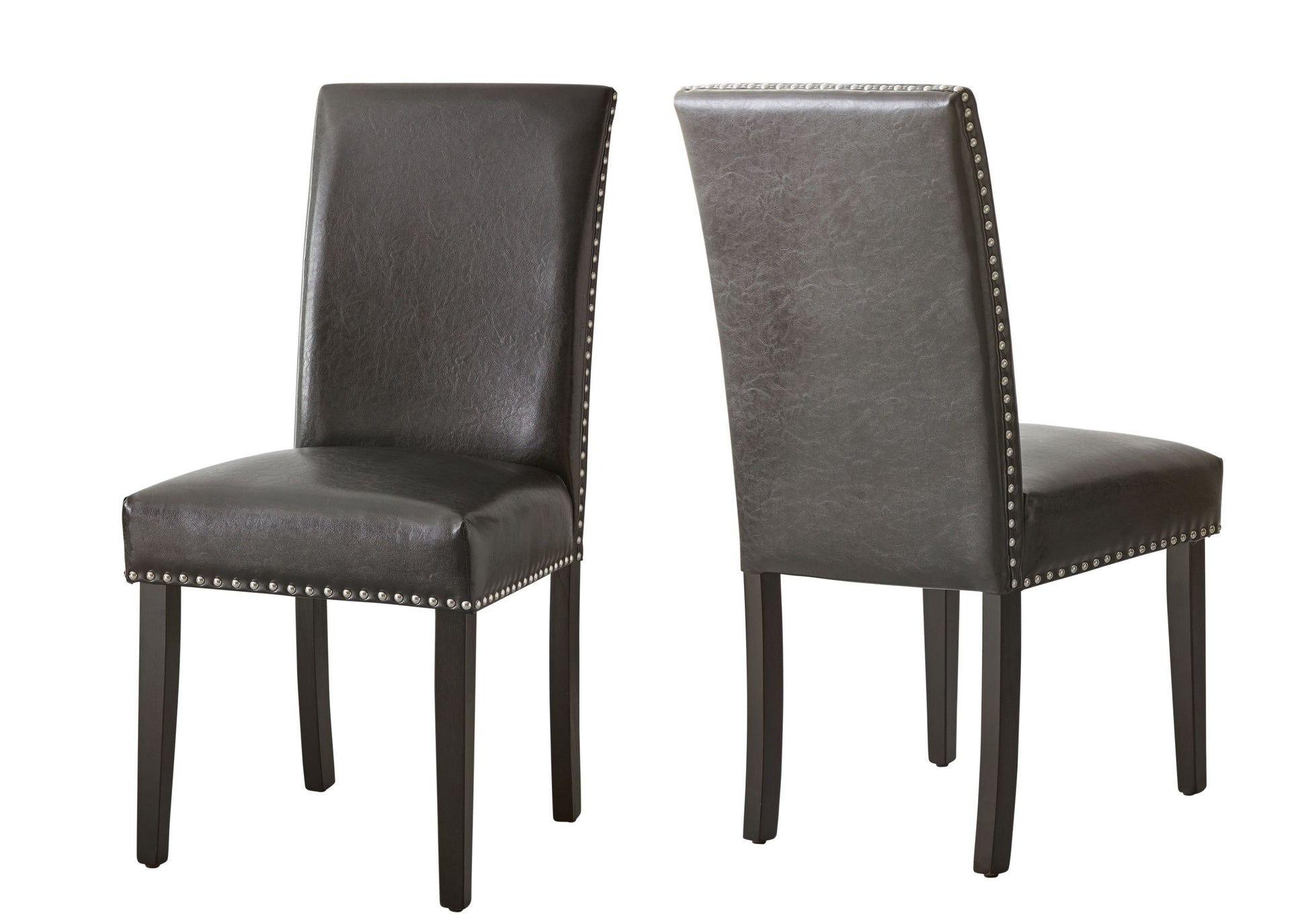 Verano Pu Side Chair Set Of 2 Gray Black Wood