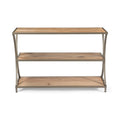 Console Table With 3 Self Kd Natural Wood