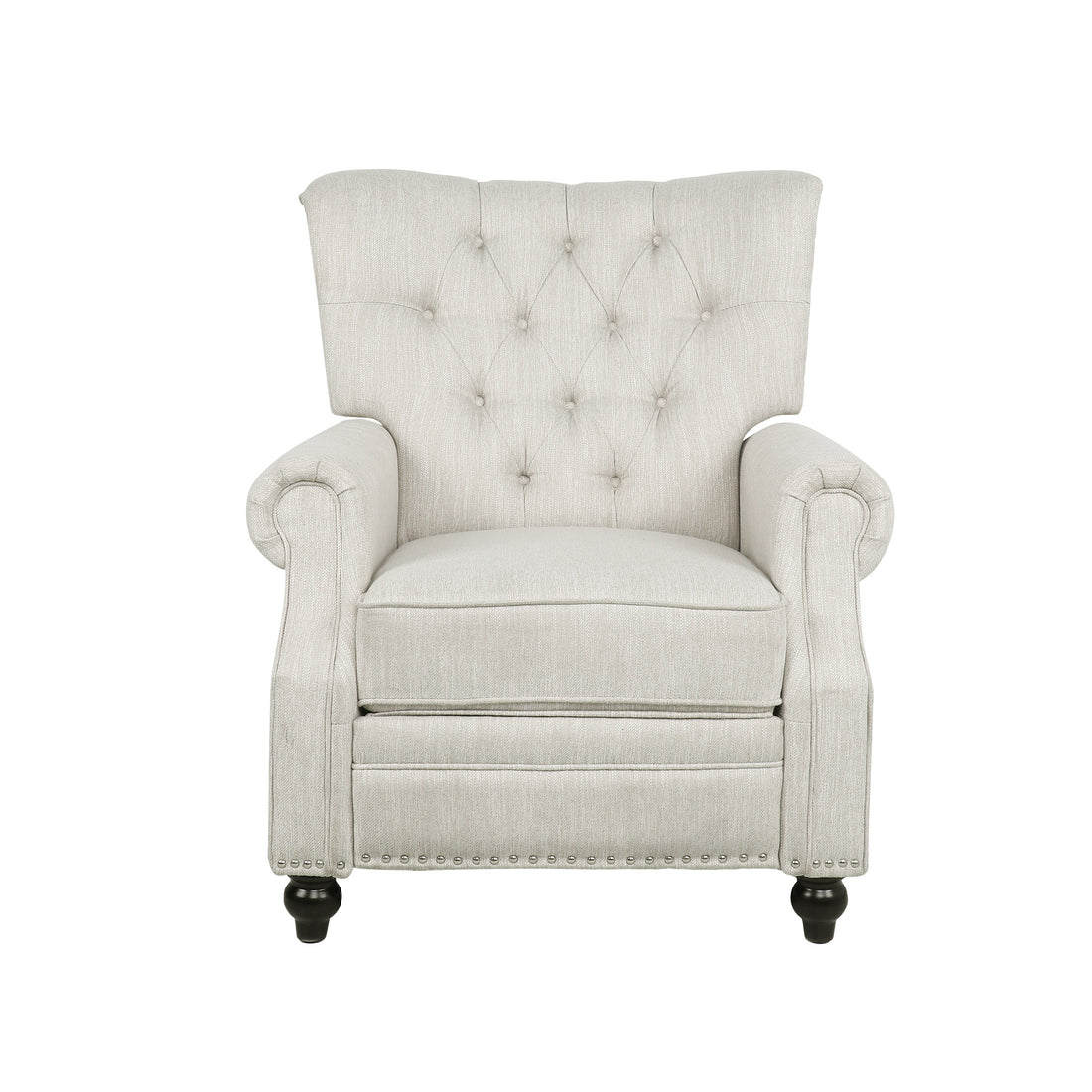 Recliner Chair Beige Fabric