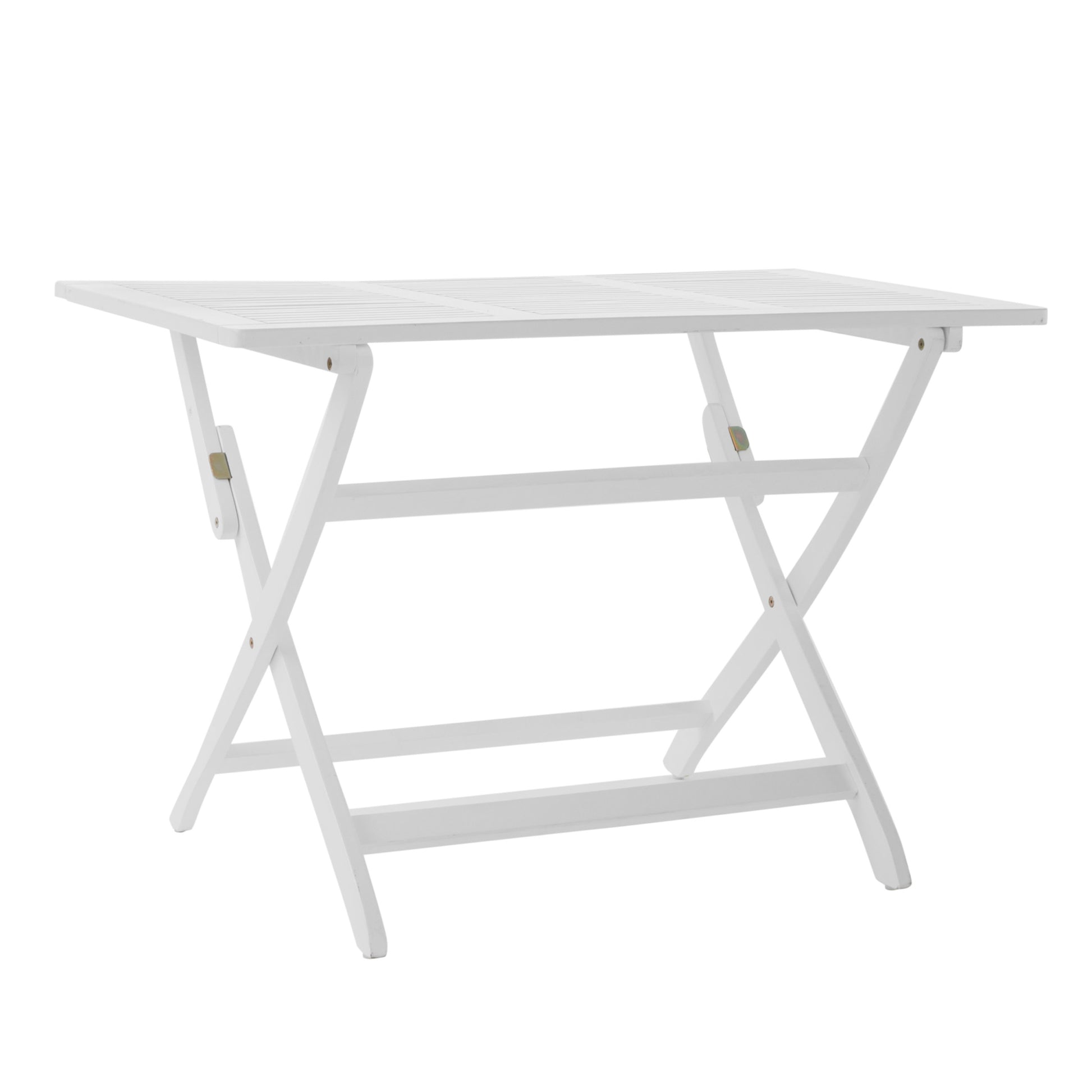 Positano Foldable Dining Set, White White Acacia Wood