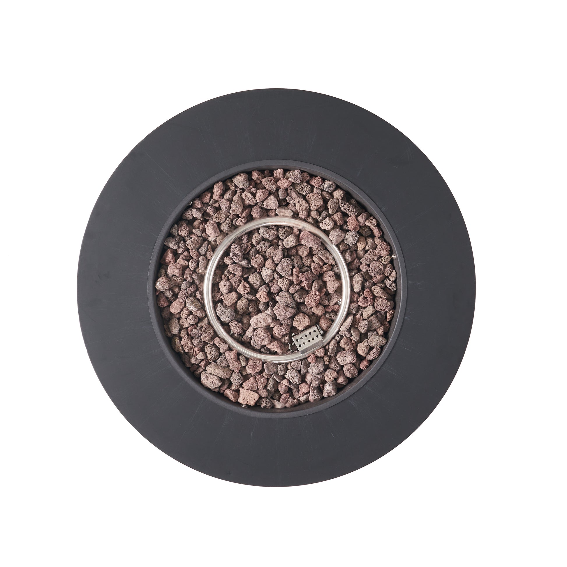 32" Patio 40,000 Btu Round Iron Propane Fire Pit, Dark Grey Tank Cover Not Included Dark Grey Iron