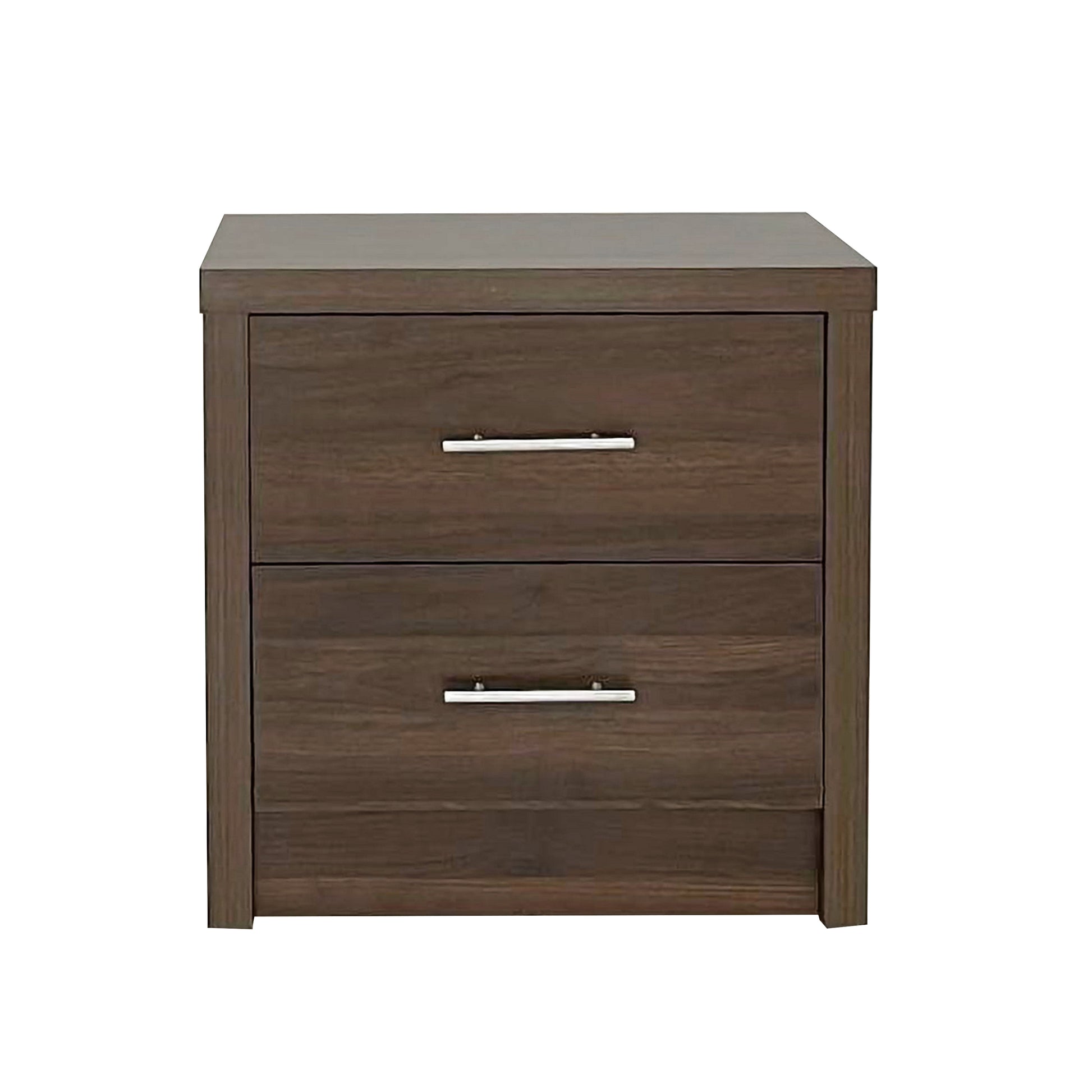 Bologna Bedroom 2 Drawer Nightstand Walnut Mdf