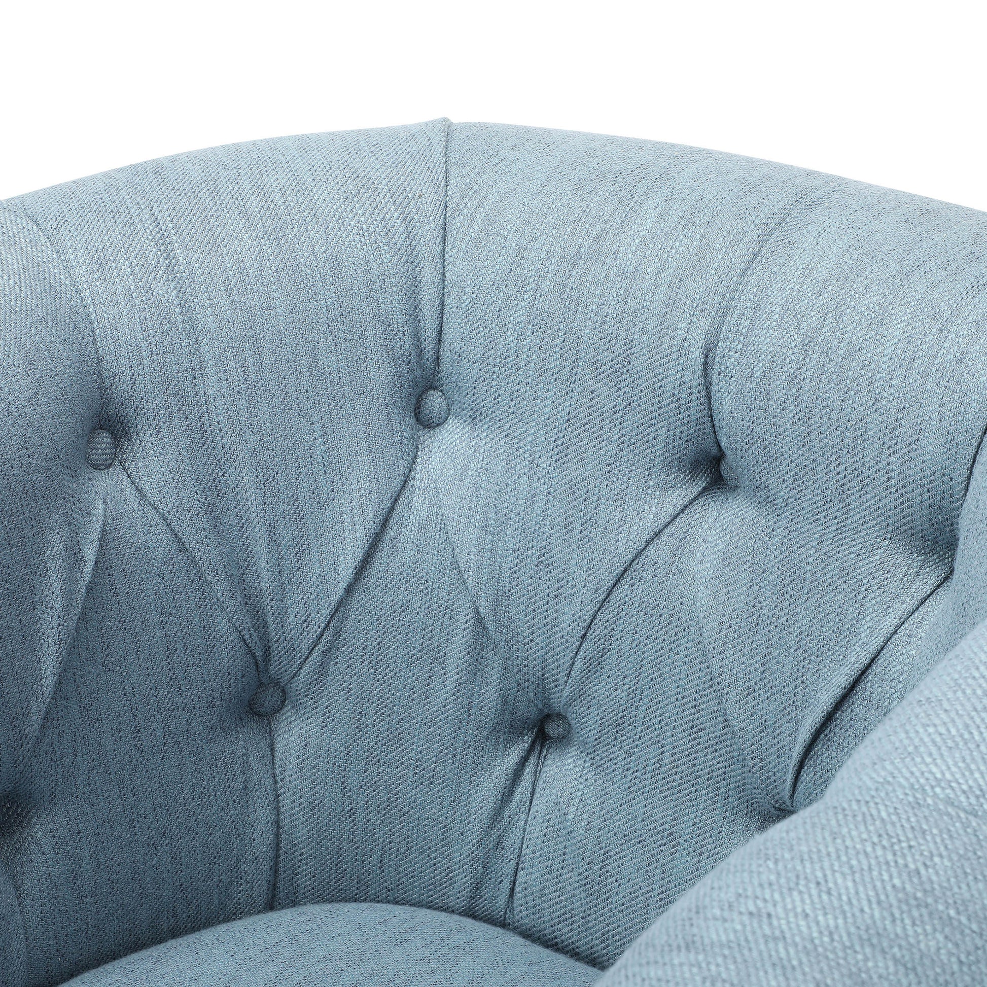 Chair Ottoman Light Blue Fabric