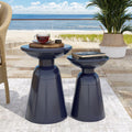 Metal S 2 End Table Navy Blue Iron