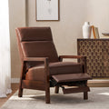 Faux Leather Upholstered Pushback Recliner Dark Brown Dark Brown Pu