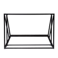 Argall Long Glass Top Console Table Black Iron
