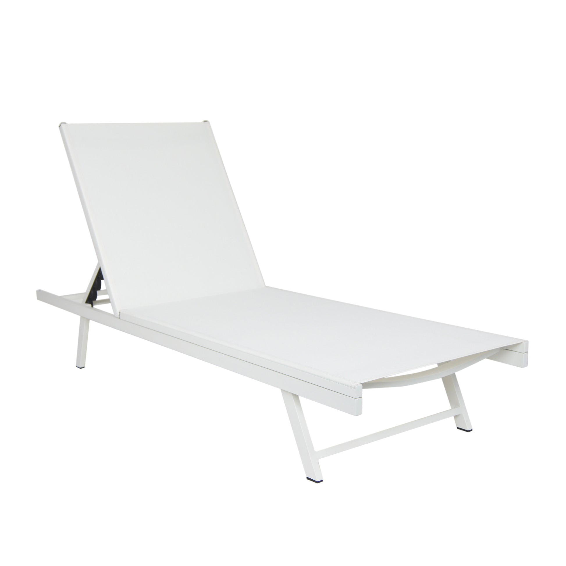 Salton Chaise Lounge White Metal Mesh