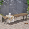 Jane Industrial Wood And Metal Bench Grey Metal & Wood