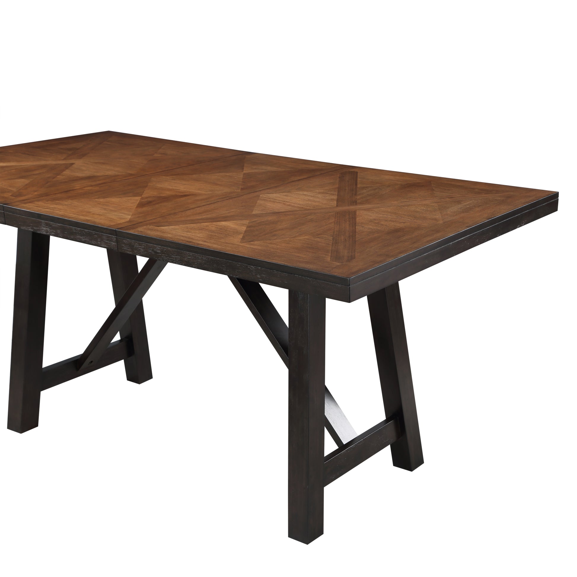 Halle Counter Table With 18" Leaf Dark Brown Dark Brown Wood