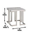 David End Table White White Iron