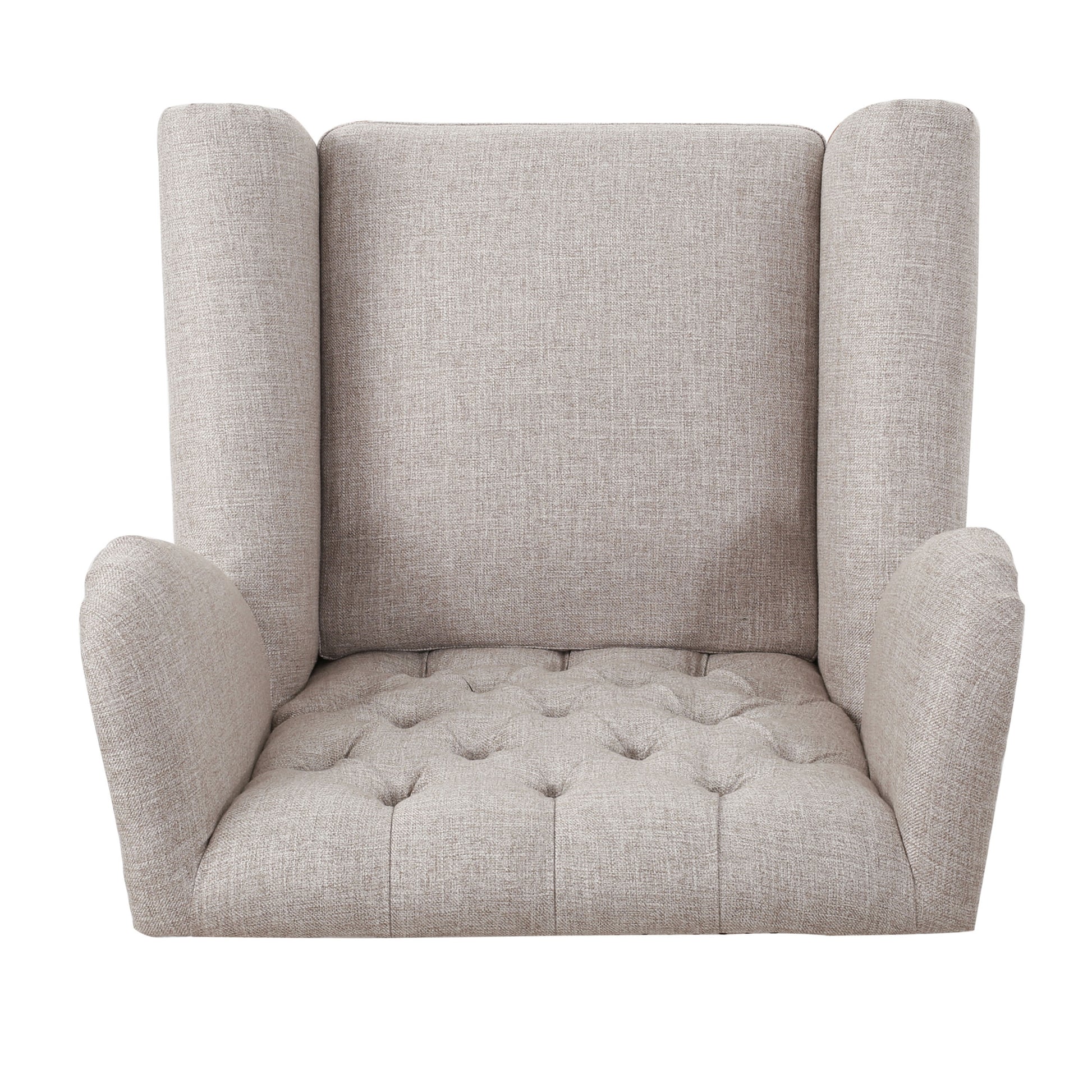 Accent Chair Beige Fabric