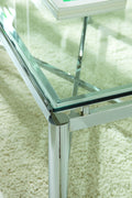 Nora Coffee Table Clear Clear Stainless Steel