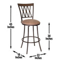 Sedona Swivel Barstool Dark Brown Dark Brown Wood