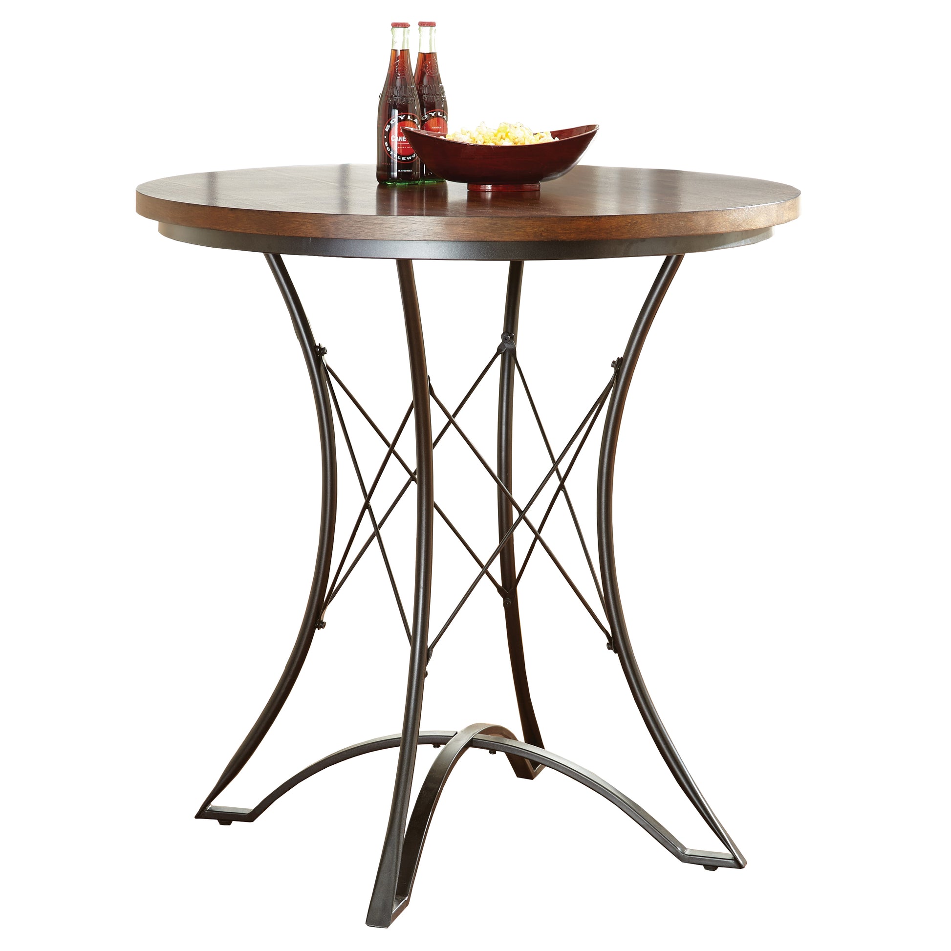 Adele Round Counter Table Dark Brown Dark Brown Wood