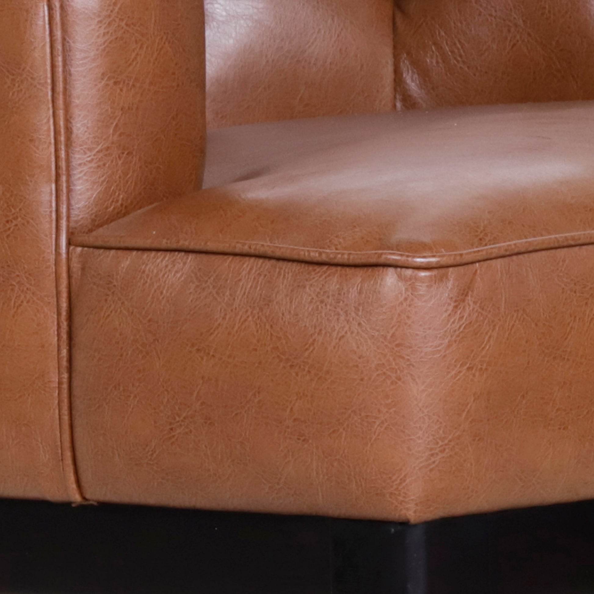 Accent Chair Light Brown Fabric