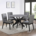 Amy 5 Piece Dining Set Gray Gray Wood