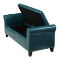 Hayes Armed Storage Bench Teal Pu