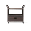 Corona Bar Cart - Brown Pe Rattan Iron