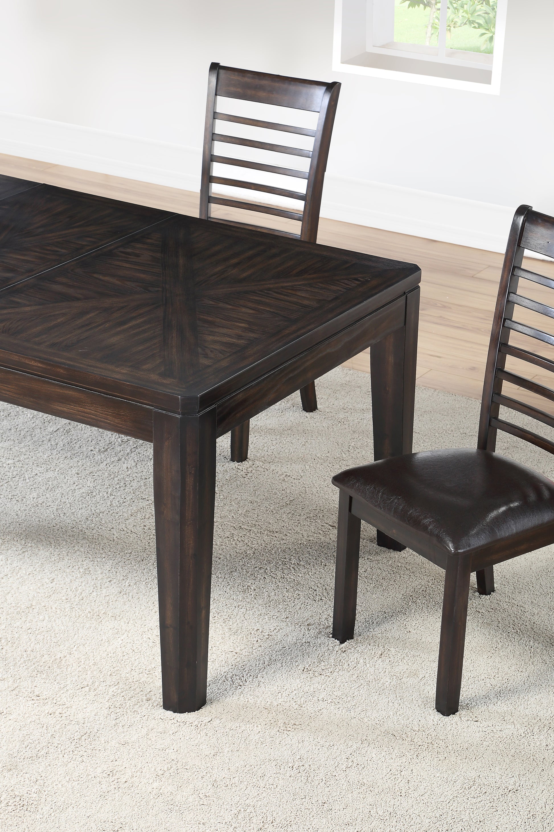 Ally 7 Piece Dining Set Dark Brown Dark Brown Wood