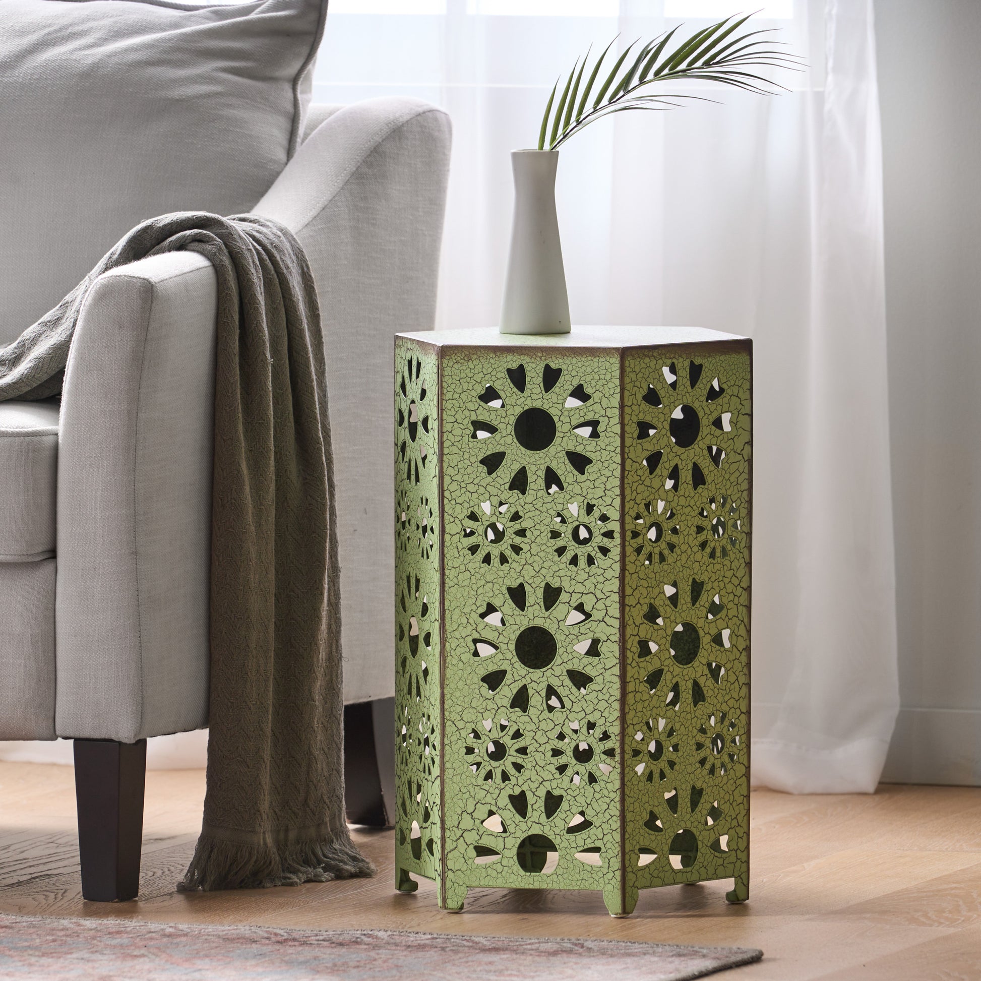 Eliana 14 Side Table - Green Iron