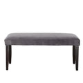 Napoli Velvet Dining Bench Gray Dark Gray Wood