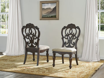 Royale Side Chair Set Of 2 Dark Brown Dark Brown Wood