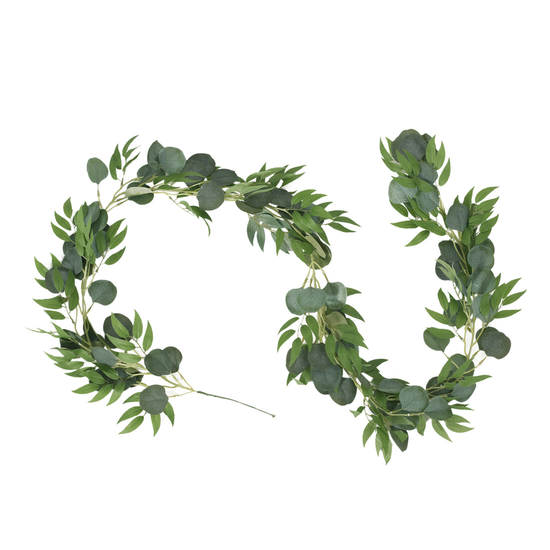 80In Eucalyptus Leaf Vines Green Plastic