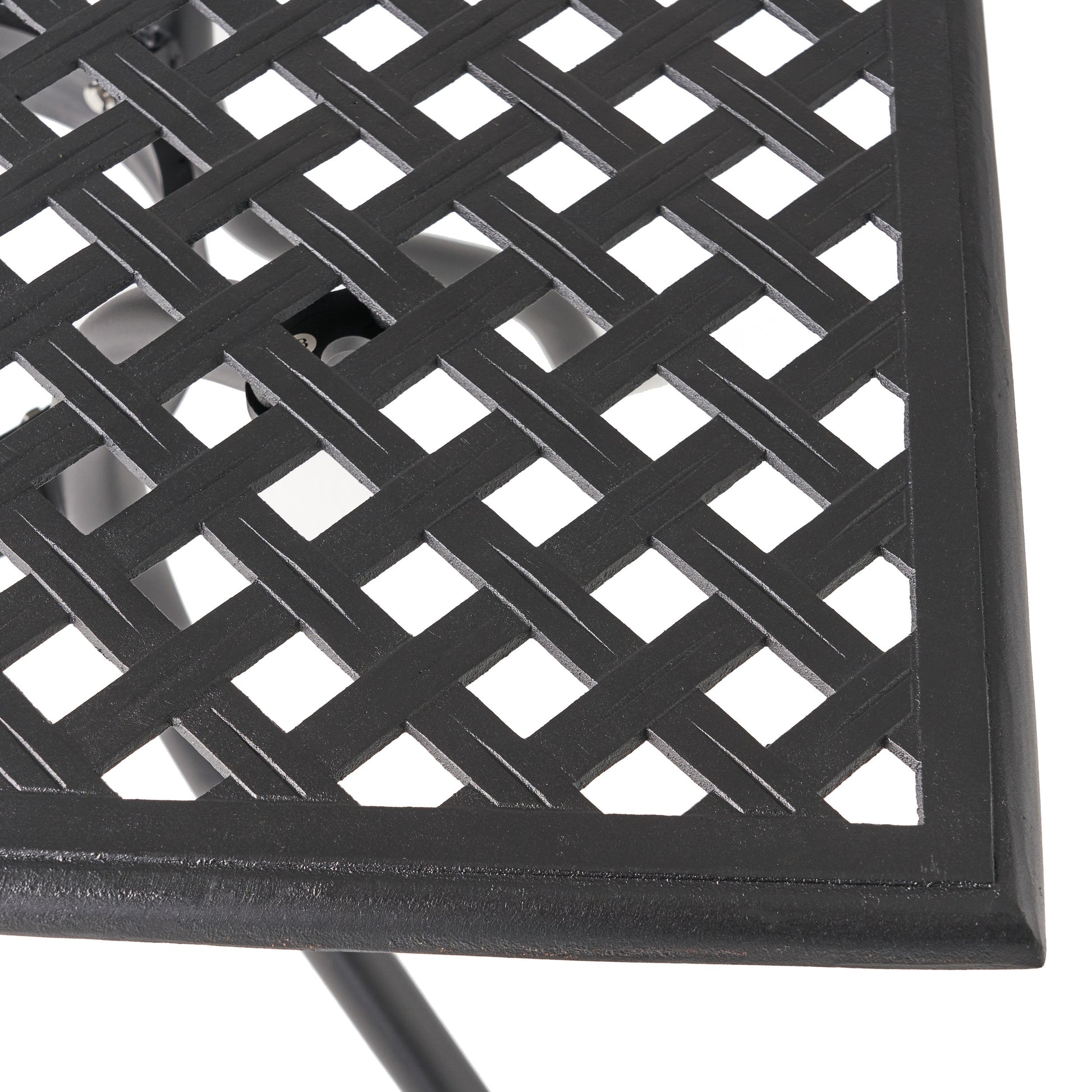 Cayman Arch Mesh I 39In Sq Table Black Aluminium