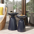 Metal S 2 End Table Navy Blue Iron