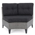 Pema Single Sofa Set Of 2 Black Gray Seats 2 Fabric