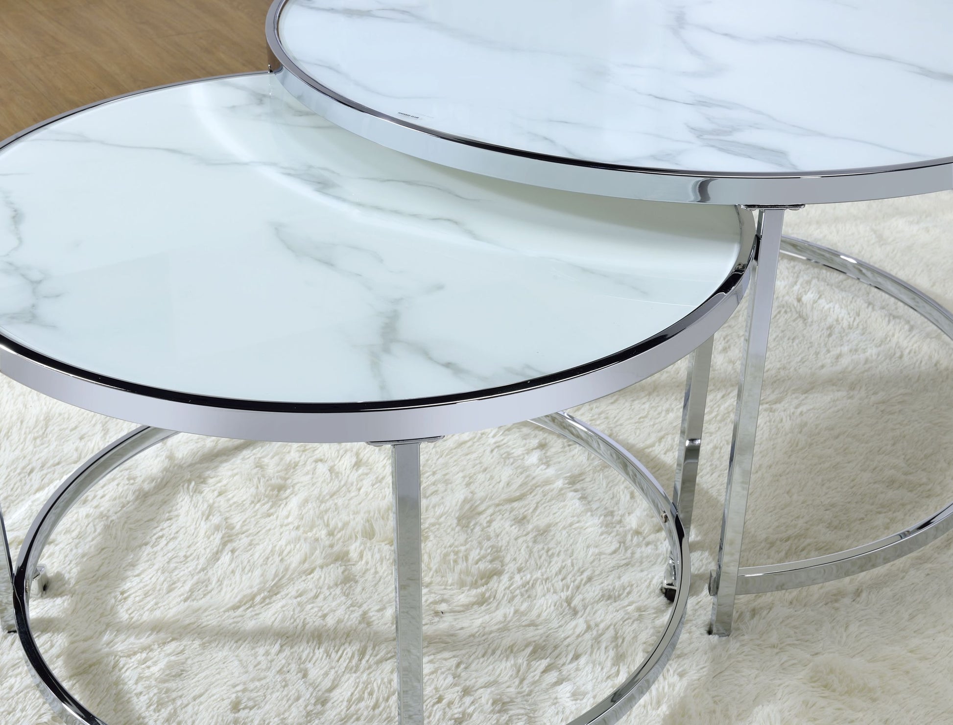 Rayne Nesting Cocktail Tables White White Stainless Steel