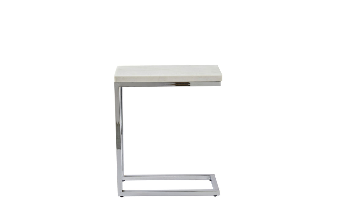 Echo White Marble Top Chairside White White Marble