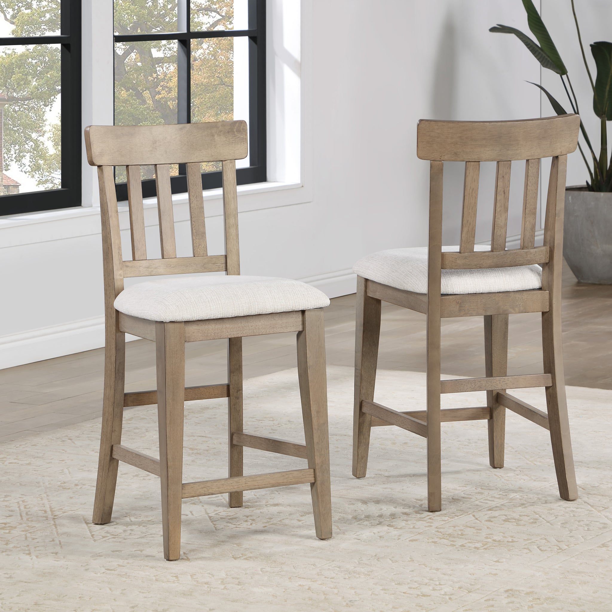 Napa Counter Chair Set Of 2 Sand Light Brown Wood