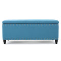 Storage Ottoman Teal Fabric