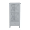 1 Drawer Storage Rack Gray Mdf