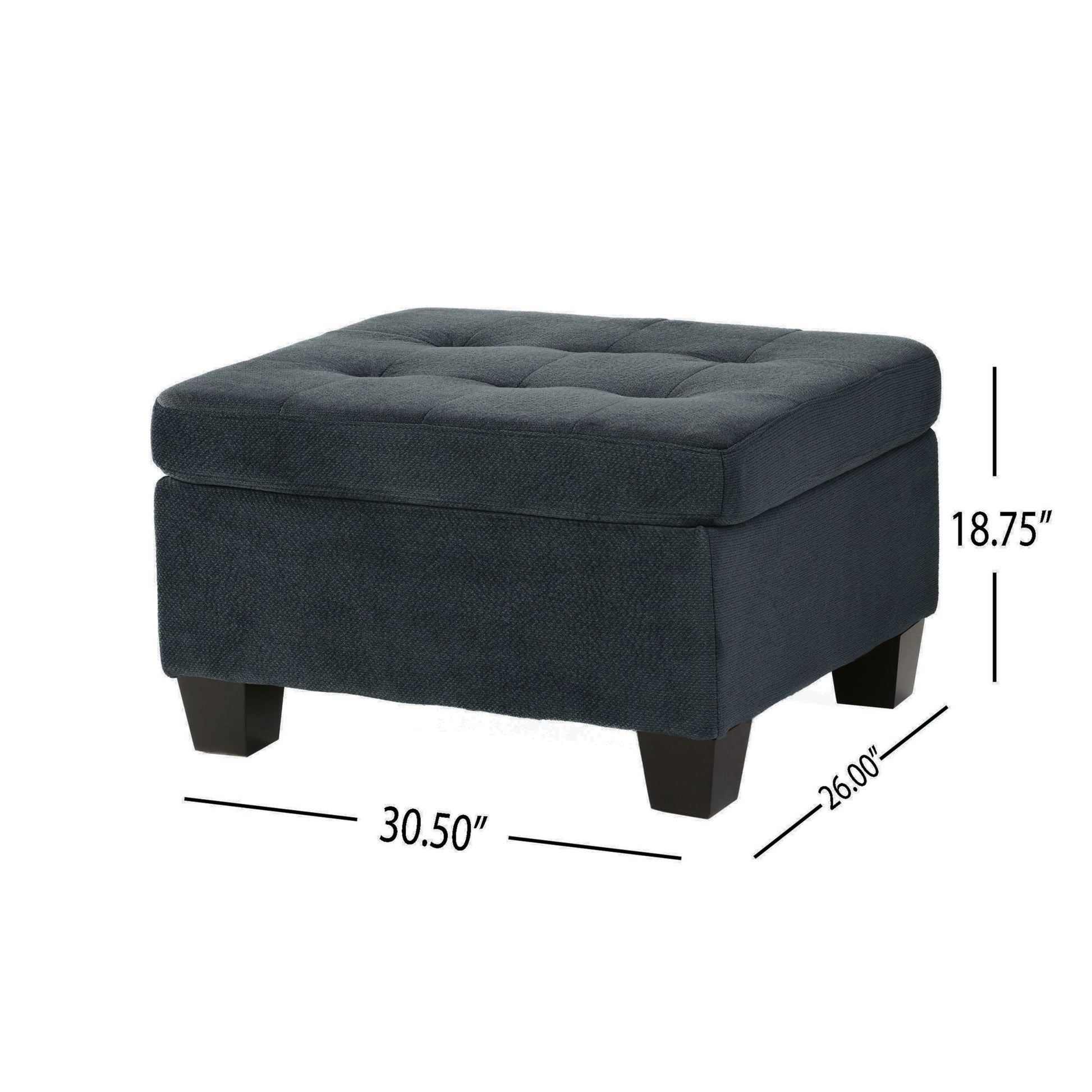 Sectional Ottoman Charcoal Fabric