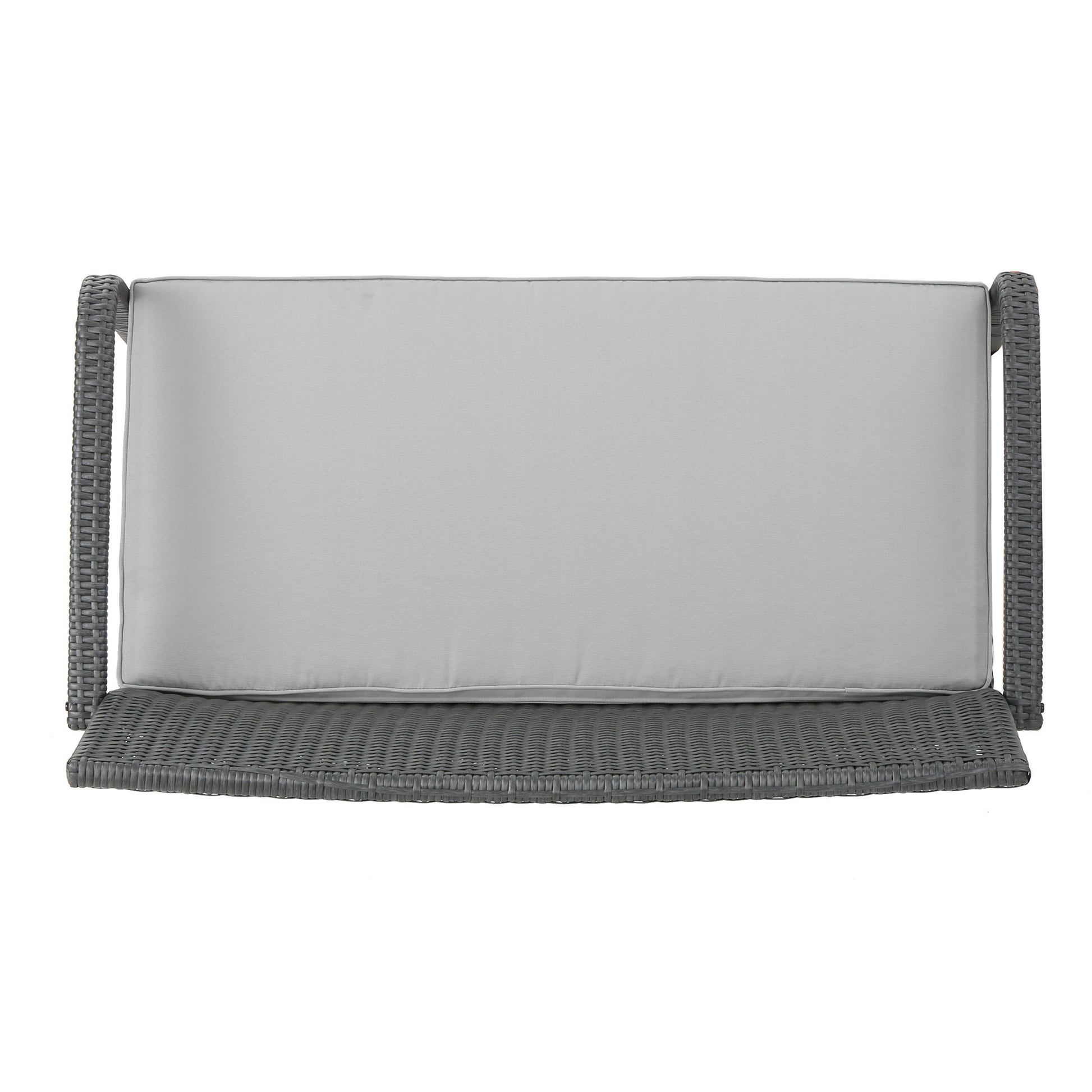 Cordoba Kd Wicker 4 Pc Chat Set Grey Pe Rattan Iron Waterproof Fabric