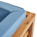 Oana Club Chair Pecan Blue Acacia Wood