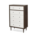 Nordic 5 Drawer Chest Walnut Mdf