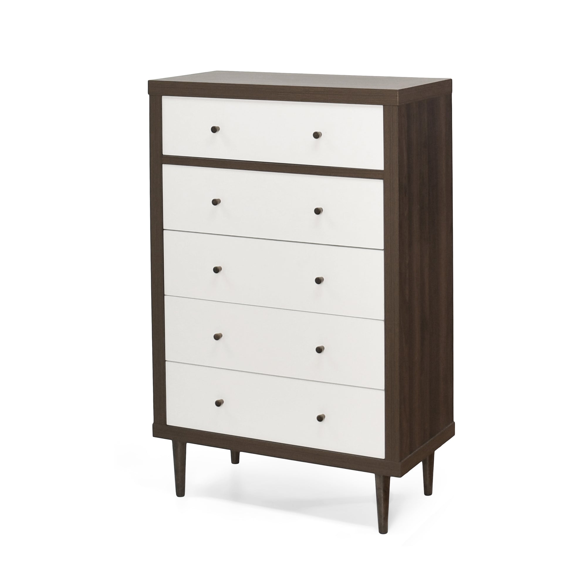 Nordic 5 Drawer Chest Walnut Mdf